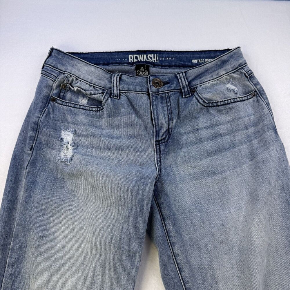 REWASH Women Juniors Jeans Size 7/28 5-pocket Distressed Ripped Cuffs 1008